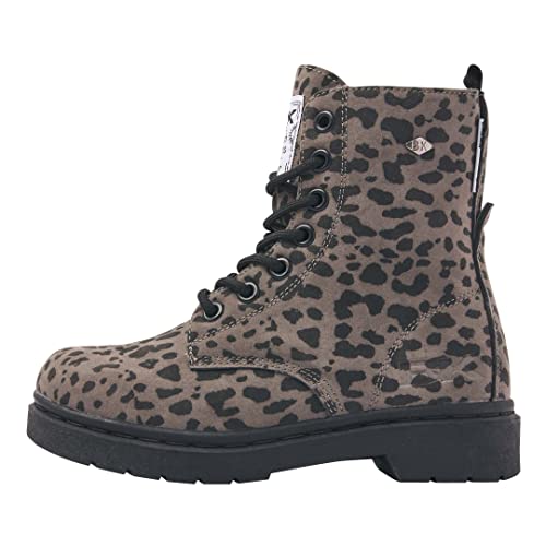 British Knights Blake Fashion Boot, Grau Leopardenmuster, 33 EU von British Knights