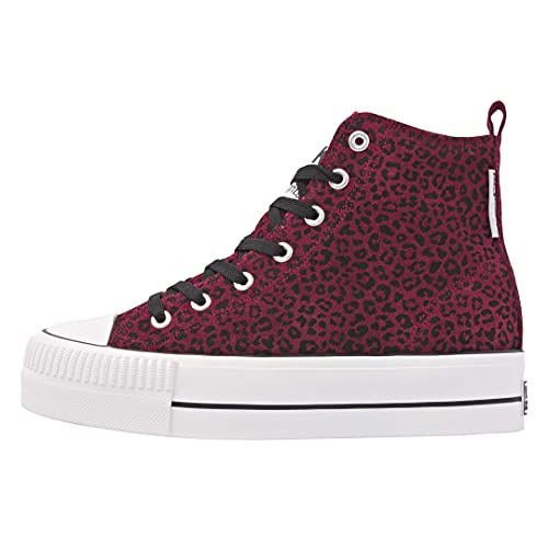 British Knights Damen Kaya MID Sneaker, Cherise Cheetah, 37 EU von British Knights