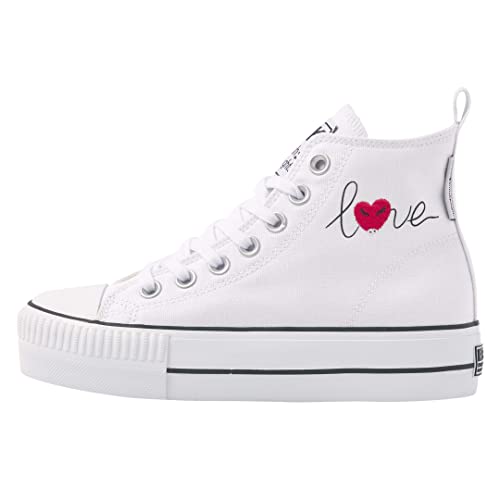 British Knights Damen Kaya MID Sneaker, Weiss Love, 36 EU von British Knights