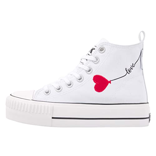 British Knights Damen Kaya MID Sneaker, White Heart, 36 EU von British Knights