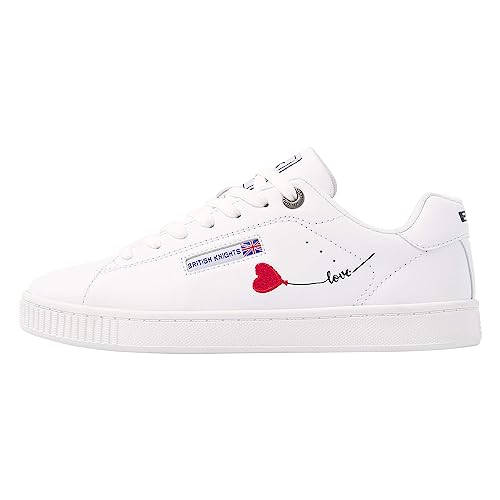 British Knights Damen Mist Sneaker, Weiss Herz, 36 EU British Knights Damen Mist Sneaker, Weiss Herz, 36 EU von British Knights