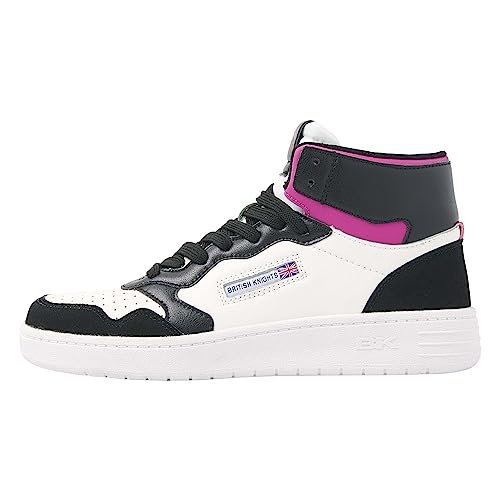 British Knights Damen NOORS MID Sneaker, Schwarz Weiss Rosa, 36 EU von British Knights