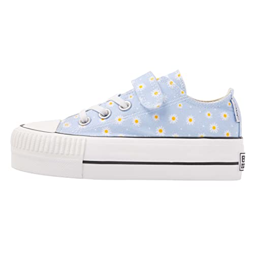 British Knights Jungen Mädchen Kaya Low Sneaker, Baby Blau Gänseblümchen, 29 EU von British Knights