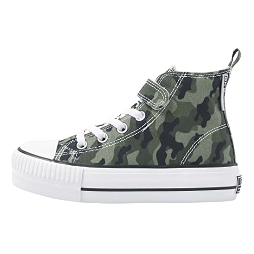 British Knights Jungen Mädchen Kaya MID Sneaker, Grün Camouflage Leopard, 30 EU von British Knights