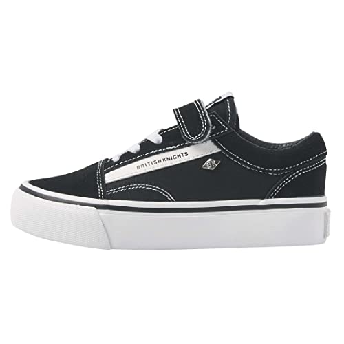 British Knights Jungen Mädchen Mack Platform Sneaker, Schwarz Weiss, 28 EU von British Knights