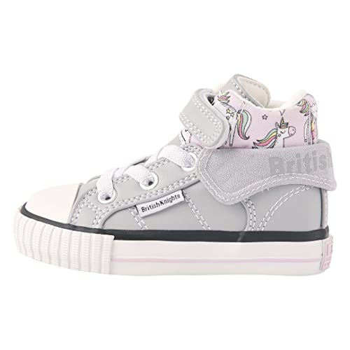 British Knights Jungen Mädchen ROCO Sneaker, Hellgrau Lila Einhorn, 20 EU von British Knights