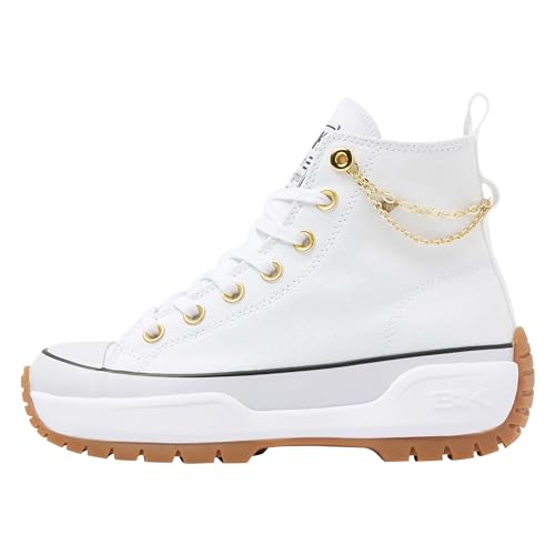 British Knights Damen Kaya MID Fly Sneaker, White Gold, 38 EU von British Knights