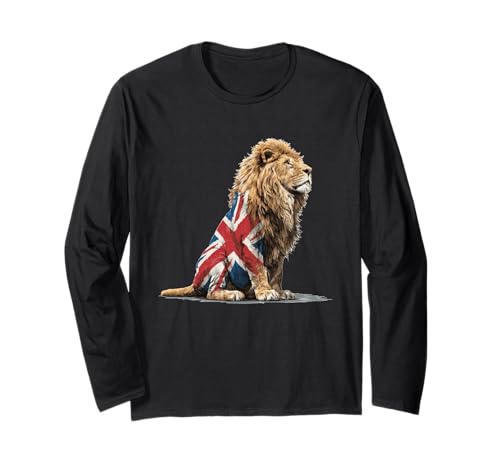 Großer Löwe in britischen Farben Kostüm für Erwachsene und Kinder Langarmshirt Großer Löwe in britischen Farben Kostüm für Erwachsene und Kinder Langarmshirt von British Lion Outfit