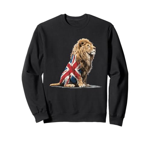 Großer Löwe in britischen Farben Kostüm für Erwachsene und Kinder Sweatshirt von British Lion Outfit