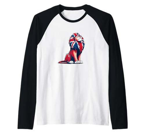 Starker Löwe mit UK-Farben für Erwachsene und Kinder Raglan Starker Löwe mit UK-Farben für Erwachsene und Kinder Raglan von British Lion Outfit