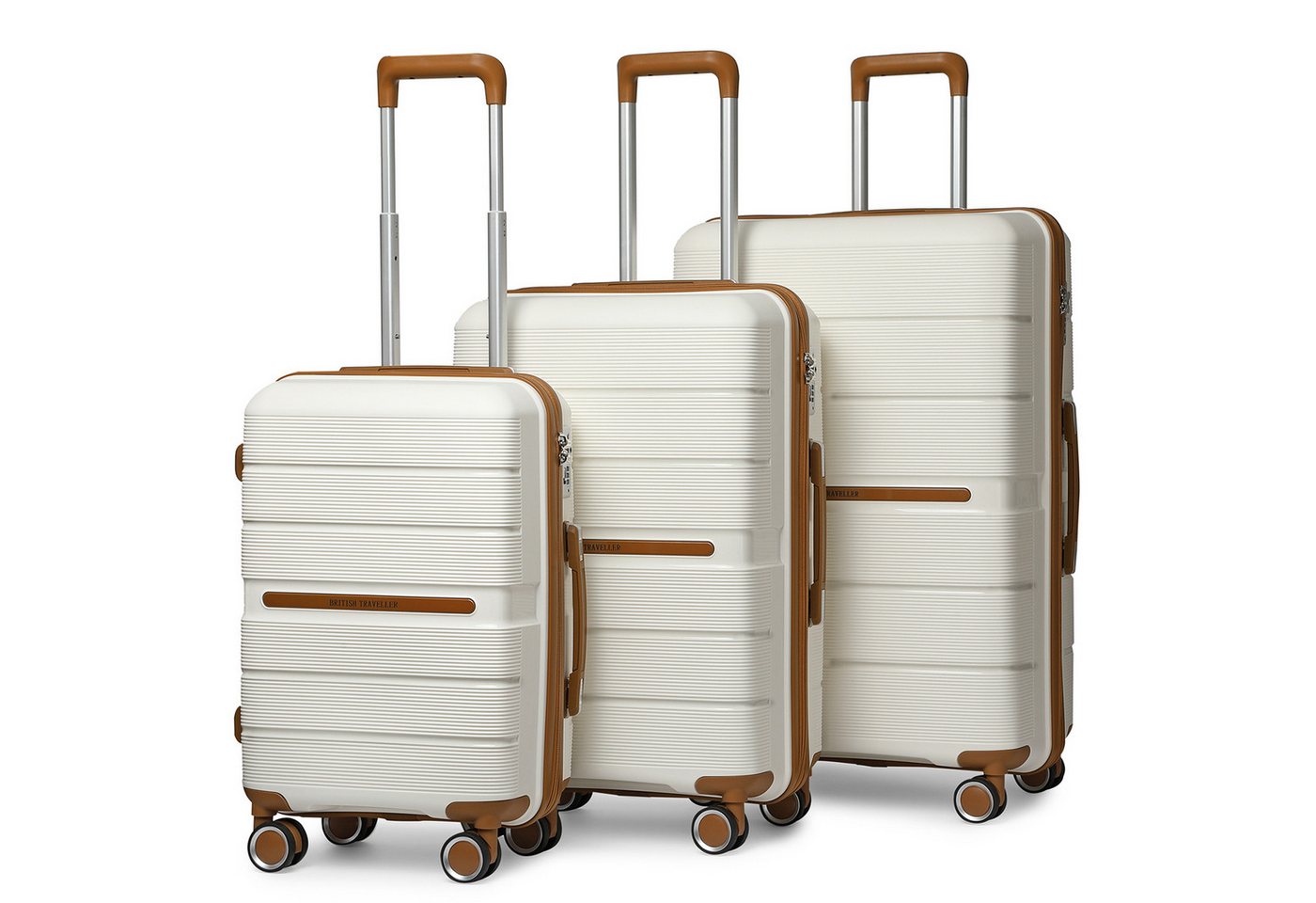 British Traveller Handgepäck-Trolley Reisekoffer Hartschalenkoffer aus 100% PP 8 Spinnerräder, TSA-Schloss British Traveller Handgepäck-Trolley Reisekoffer Hartschalenkoffer aus 100% PP 8 Spinnerräder, TSA-Schloss von British Traveller
