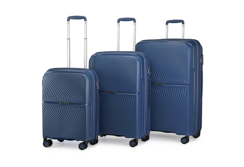 British Traveller Koffer Hartschale Koffer Trolley PP Handgepäck Reisekoffer mit 4 Spinnerräder von British Traveller