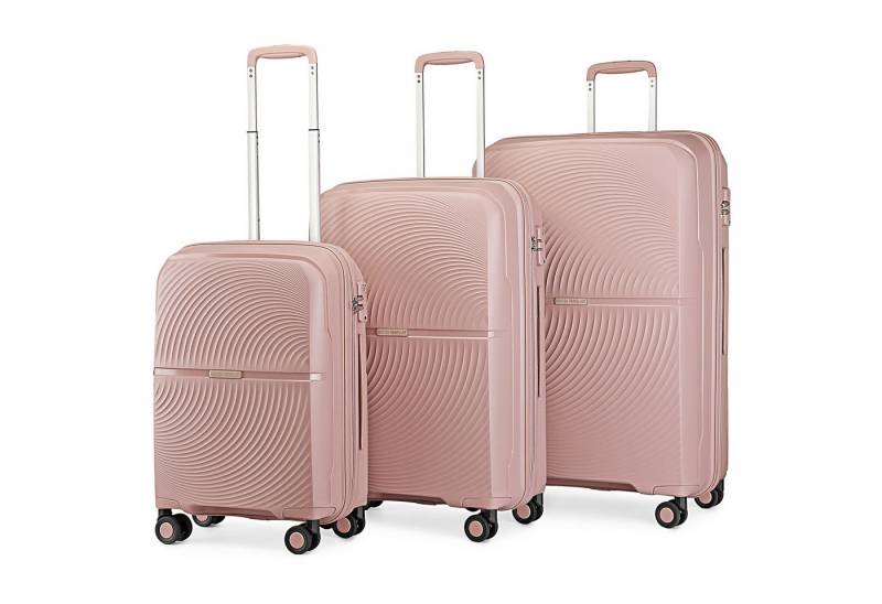 British Traveller Koffer Hartschale Koffer Trolley PP Handgepäck Reisekoffer mit 4 Spinnerräder von British Traveller
