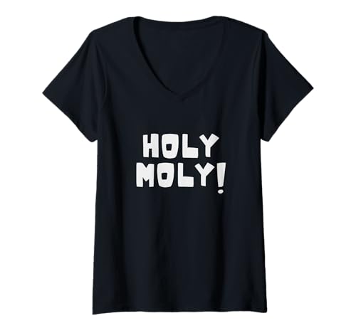 Damen Holy Moly, klassischer britischer englischer Spruch, lustige Überraschung T-Shirt mit V-Ausschnitt Damen Holy Moly, klassischer britischer englischer Spruch, lustige Überraschung T-Shirt mit V-Ausschnitt von British Words