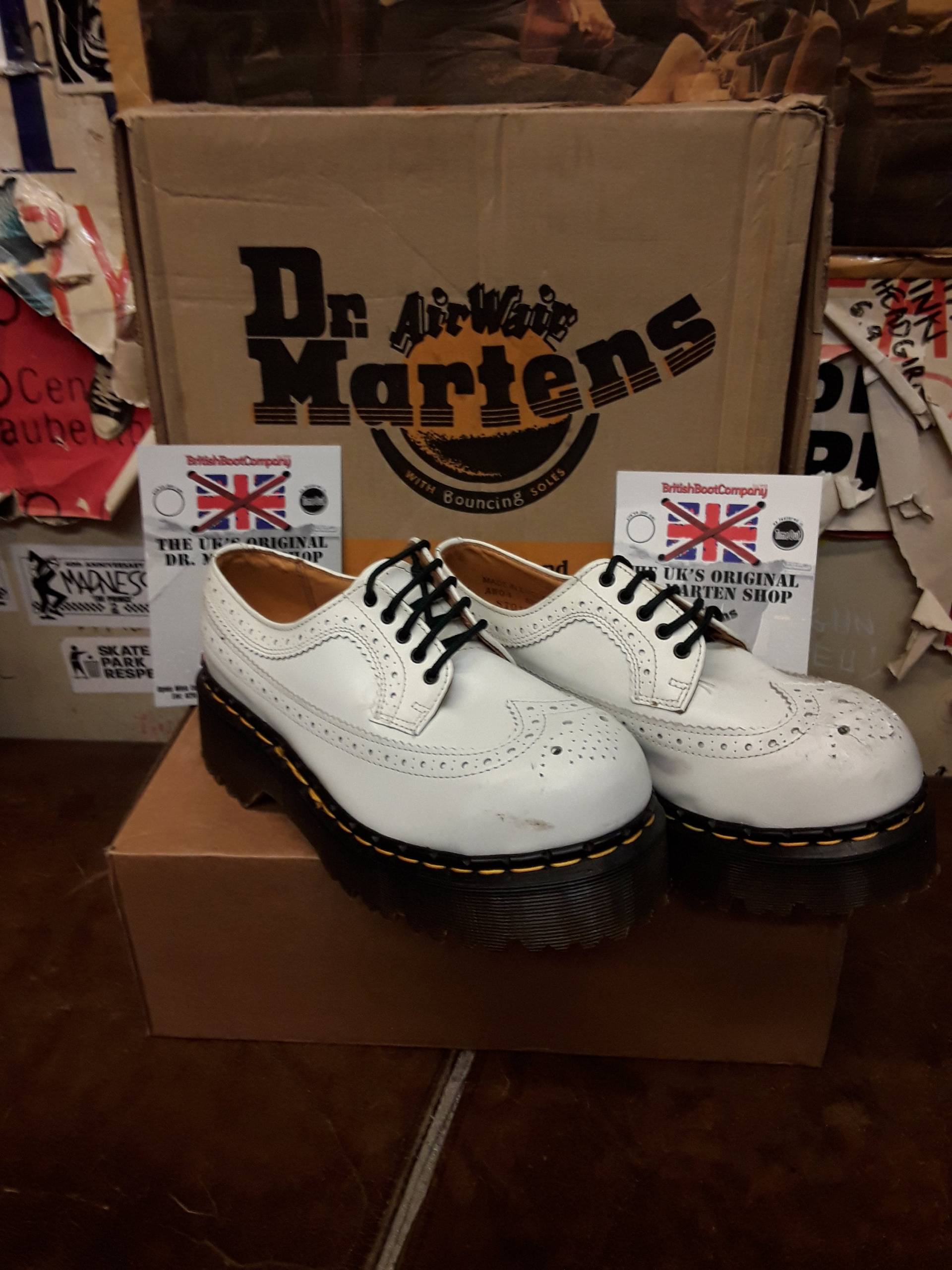 Dr Martens 1995Z Bex Sole White Steel Made in England von BritishBootVintage