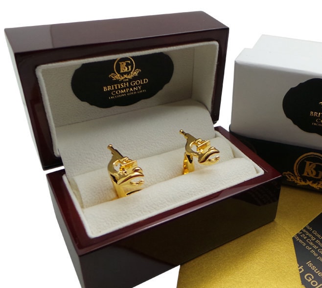 24K Gold Plattierte Mikroskop-Manschettenknöpfe Luxus Geschenkset von BritishGoldCompany