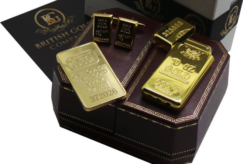 Gold Bullion Bar Barren Stil 24K Plattiert Manschettenknöpfe Und Zigarettenanzünder 3-Teiliges Luxus Liebhaber Geschenke Set Fall Raucher von BritishGoldCompany