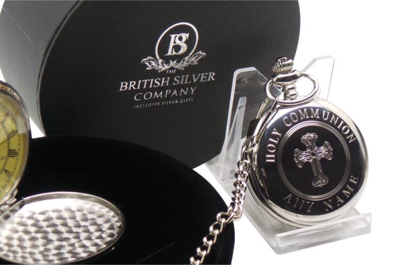 Gravierte Erstkommunion Taschenuhr Religiöses Geschenk Mit Präsentations-Etui von BritishGoldCompany