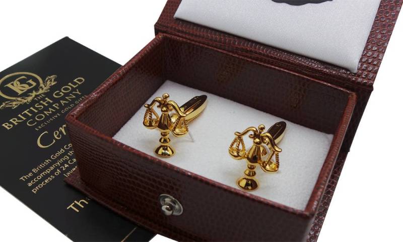 Rechtliche Manschettenknöpfe 24K Gold Plattiert Luxus Geschenk Set Für Juristen Graduierter Solicitor Jurist Studenten Polizei von BritishGoldCompany