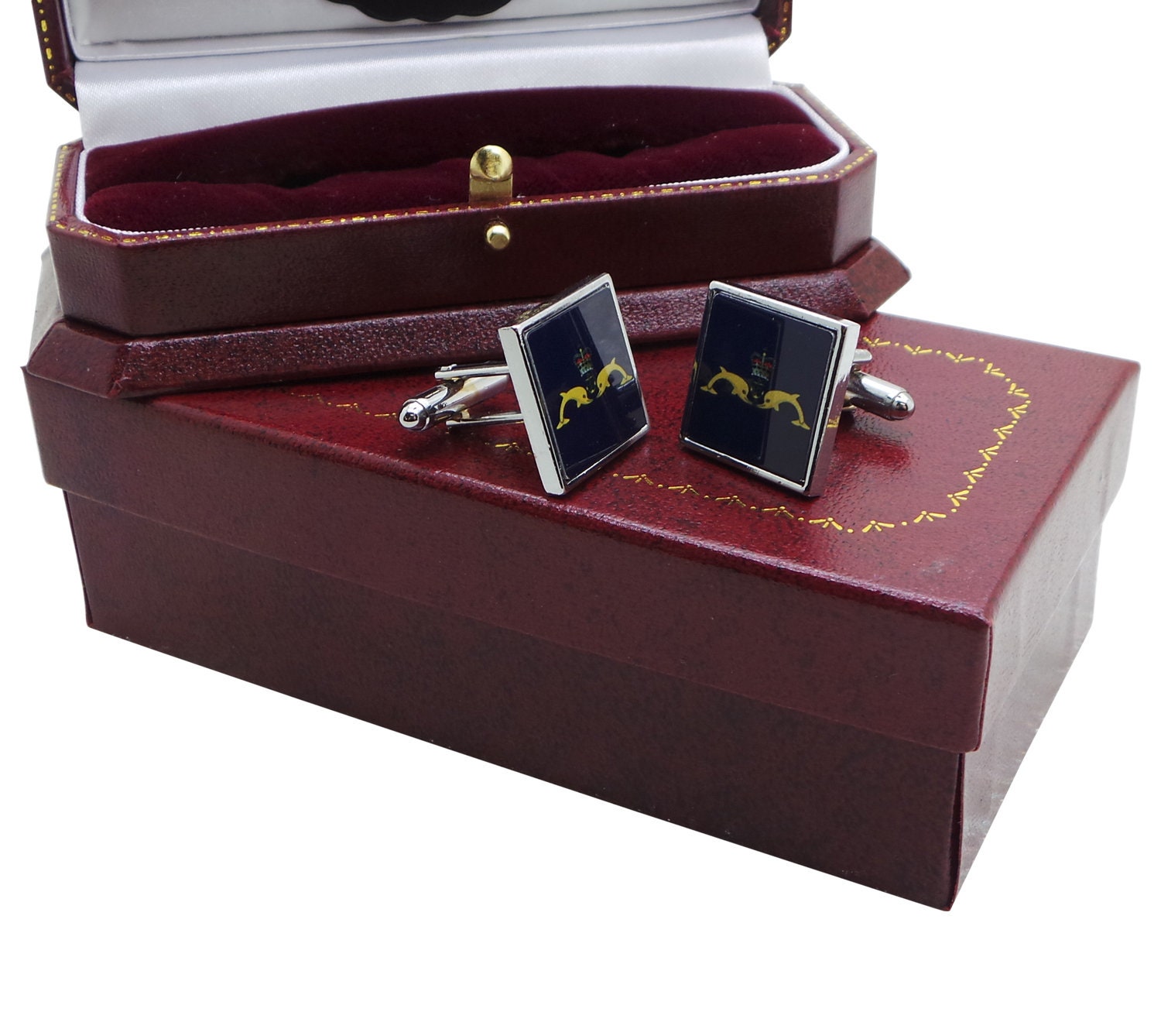 Royal Navy U-Boot Service Silber Manschettenknöpfe U-Booter Militär Set Luxus in Geschenkhülle Handarbeit Schmuck Geschenke Für von BritishGoldCompany