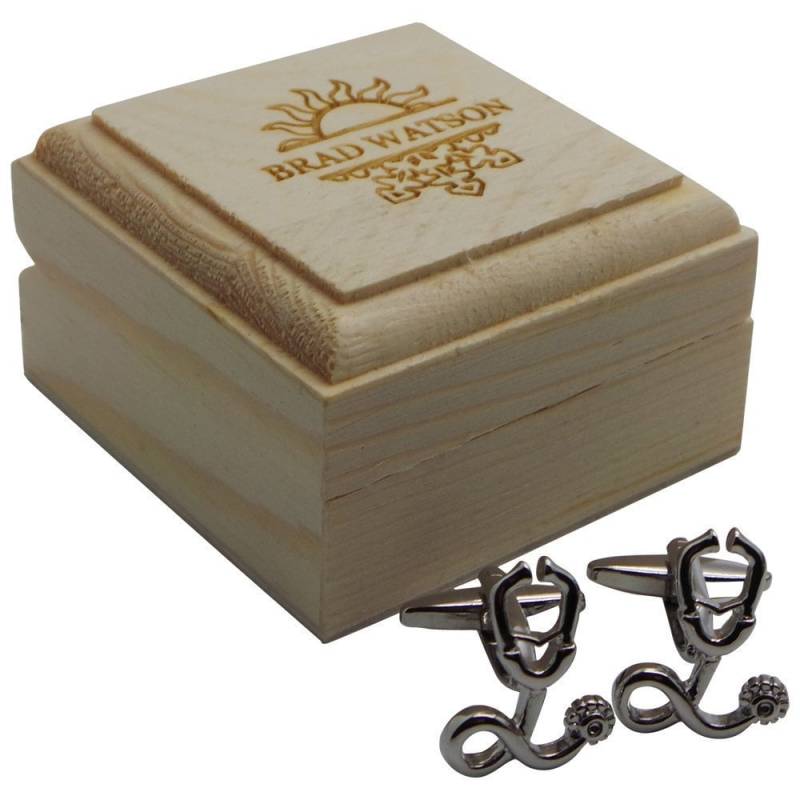 stethoskop Manschettenknöpfe Silber Personalisierte Luxus Geschenkset in Gravierte Holzkiste Fall Arzt Krankenschwester Krankenwagen Dr von BritishGoldCompany