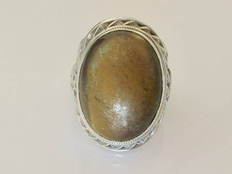 Großer Siegelring Aus Sterlingsilber Mit Tigerauge von Britishgoldandsilver