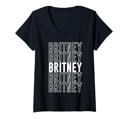 Damen Britney T-Shirt mit V-Ausschnitt von Britney Apparel