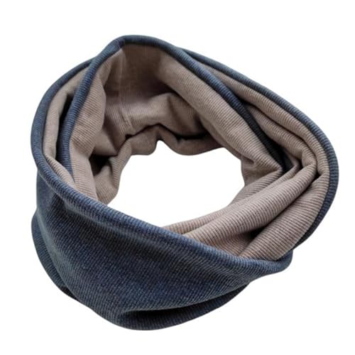 Britta Meier Unisex Beanie, Loop-Schal oder als Set, Rippen-Jersey aus Baumwolle, Handarbeit aus Ostfriesland (Loop, Jeansblau) von Britta Meier