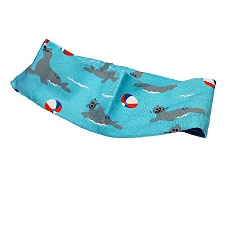 Kinder Haarband aus Baumwoll-Jersey Nähwerkstatt Britta Meier (Hellblau-Robben) von Britta Meier