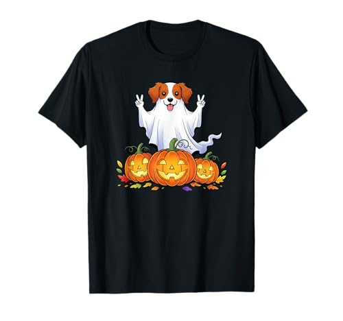 Brittany Spaniel Ghost Pumpkin Boo Halloween Kid Herren Damen T-Shirt von Brittany Spaniel Halloween Ghost Pumpkin Outfits