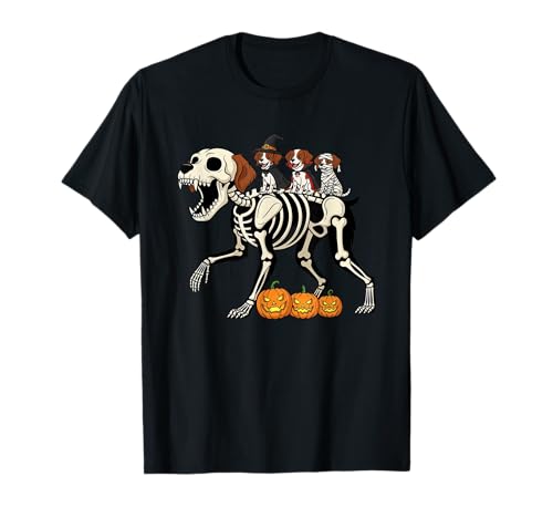 Bretagne Skelett Mama Hexe Halloween Kinder Herren Damen T-Shirt von Brittany Spaniel Lovers Halloween Outfits Boy Girl