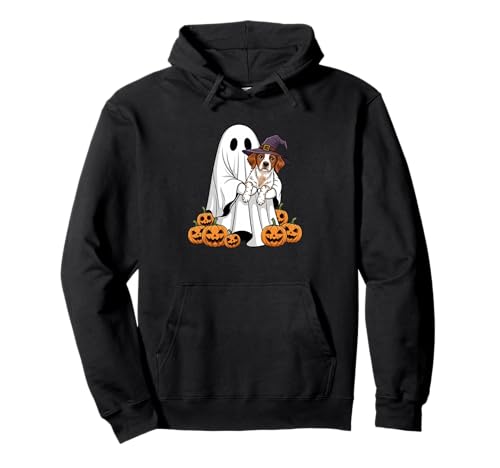 Ghost Brittany Spaniel Kürbis Halloween Kinder Herren Damen Pullover Hoodie von Brittany Spaniel Lovers Halloween Outfits Boy Girl