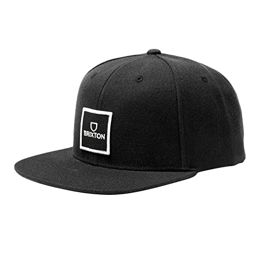 BRIXTON Alpha Square Mid Profile Snapback Cap - Schwarz/Schwarz von Brixton