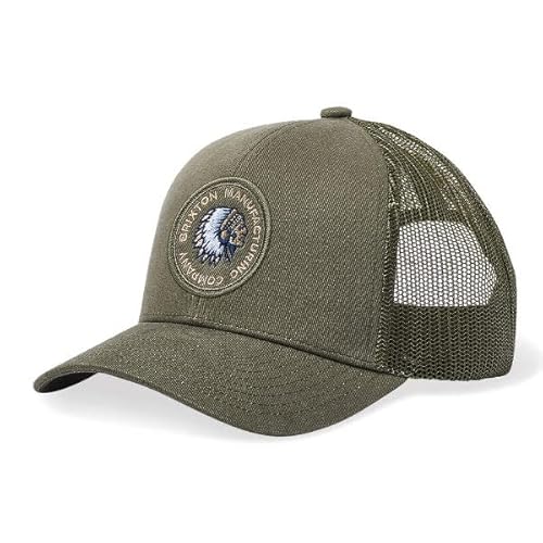 BRIXTON Hats Rival Stamp NetPlus MP Trucker Cap - Washed Navy-Off White, Olivesurplus / Olivesurplus, Einheitsgröße von Brixton