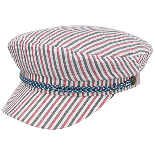 Brixton Ashland Stripes Elbsegler Elbseglermütze Baker-Boy-Mütze Kapitänsmütze Ballonmütze (S (54-55 cm) - blau-rot) von Brixton