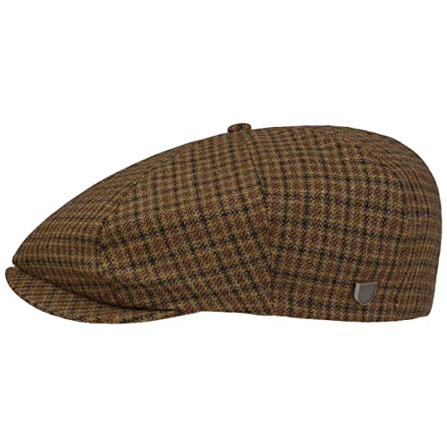 Brixton Brood Check Flatcap Schirmmütze Ballonmütze Karocap (56 cm - braun) von Brixton