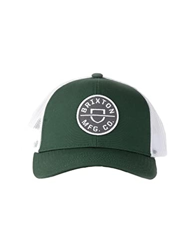 Brixton Crest X Mp Mesh Cap Basecap Baseballcap Curved Brim Truckercap Meshcap (One Size - dunkelgrün) von Brixton