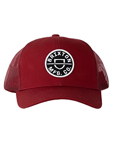 Brixton Crest X Mp Mesh Cap Basecap Baseballcap Curved Brim Truckercap Meshcap (One Size - dunkelrot) von Brixton