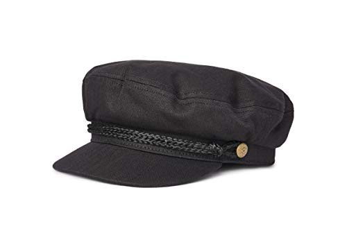 Brixton Herren Fiddler Greek Fisherman Hat Newsboy Cap, Schwarz/Fischgrätenmuster, S von Brixton