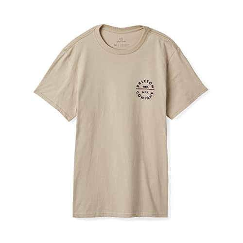 Brixton Herren Pledge Langärmeliges Standard T-Shirt, Cremefarben/Navy, Mittel von Brixton