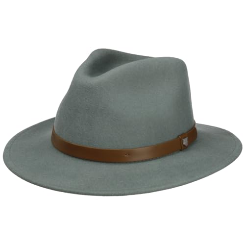 Brixton Jeremy Fedora Wollhut Wollfilzhut Filzhut Herrenhut Hut (58 cm - dunkelgrün) von Brixton