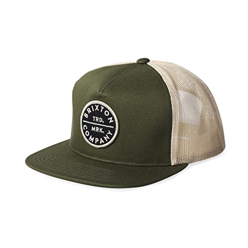 Brixton Men's Pledge MP MESH Cap, Military Olive/Off White, One Size von Brixton