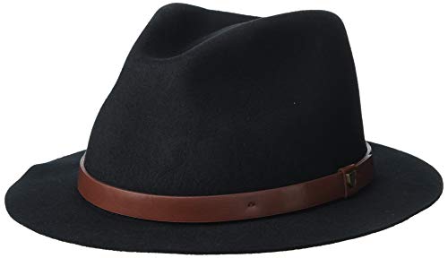 Brixton Unisex Messer Kurzkrempe Fedora Filzhut, schwarz, M von Brixton