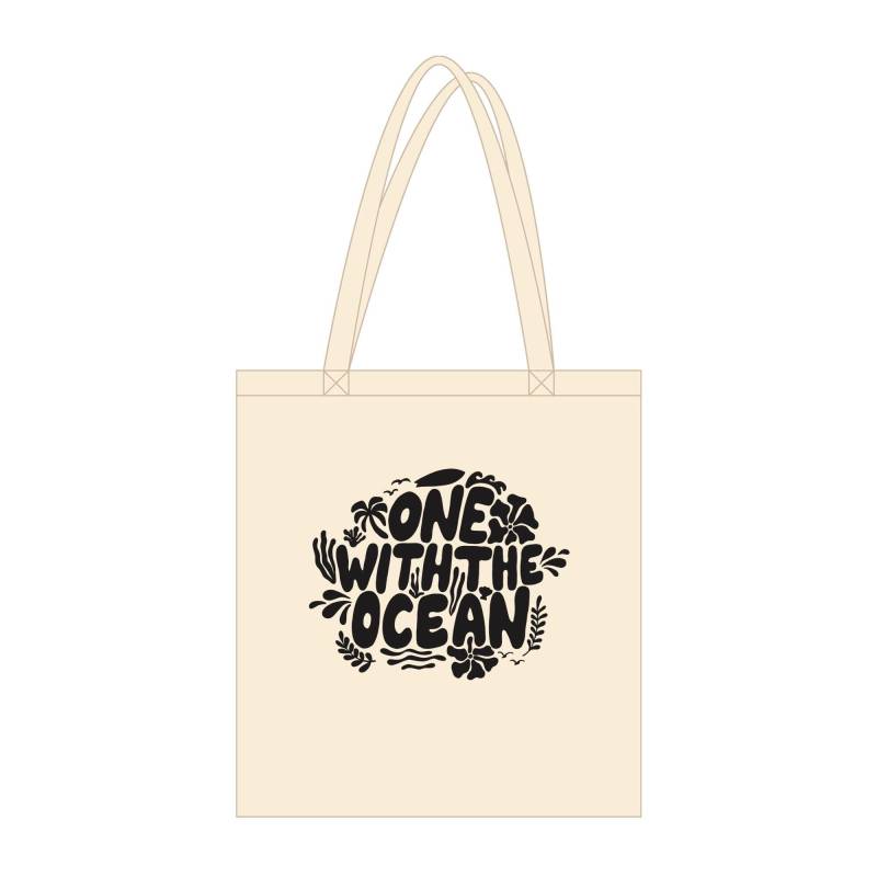 One With The Ocean Tragetasche - Bio-Baumwolltasche Mit Meer-Design Beach Vibes Shopper Umweltfreundliche | Sol's Organic Zen 76900 von BrizeStudio