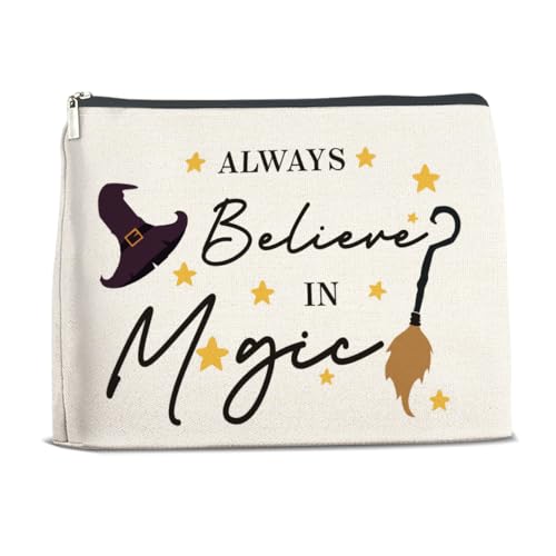 Brkpy Magic Wizard Make-up-Tasche "Always Believe in Magic", Geschenk für Mädchen, Schwester, Frauen, magisches Reisezubehör, doppelseitig von Brkpy