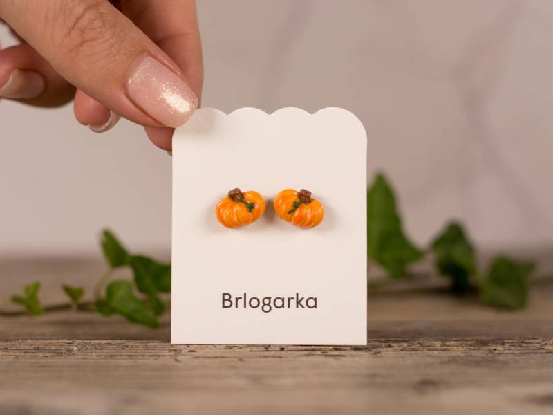 Kürbis Ohrstecker - Herbst-Thema, Halloween Schmuck, Herbst Accessoires Kürbis Ohrstecker - Herbst-Thema, Halloween Schmuck, Herbst Accessoires von Brlogarka