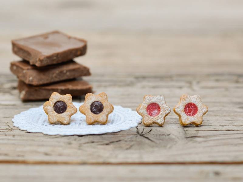 Linzer Keks Ohrstecker Miniatur Essen, Titan Ohrstecker von Brlogarka