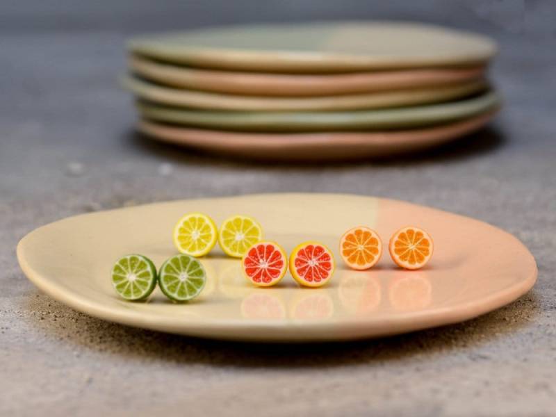 Ohrstecker Mit Zitrusfrüchten Handgemachte Polymer Clay, Titan von Brlogarka