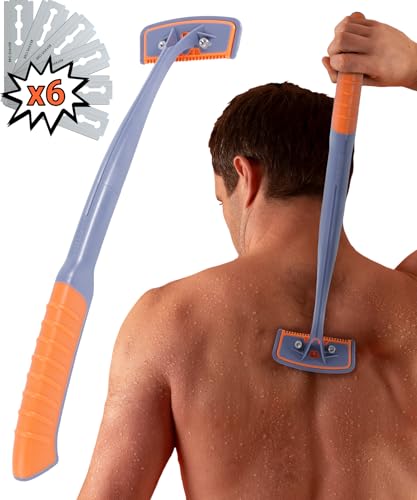BroShaver 3.0 DIY Rücken- & Körperhaartrimmer mit 6 Klingen - Nass- oder Trockenrasur für Männer | Rasierer mit geteiltem Griff und ergonomischem Griff BroShaver 3.0 DIY Rücken- & Körperhaartrimmer mit 6 Klingen - Nass- oder Trockenrasur für Männer | Rasierer mit geteiltem Griff und ergonomischem Griff von Bro Shaver