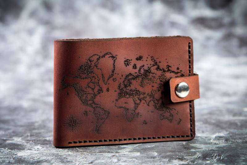 Reise Weltkarte Herren Leder Brieftasche Bifold Hochzeit Welt Karte Graviert Personalisierte Individuelle Karte Freund Geschenk von BroMGoods